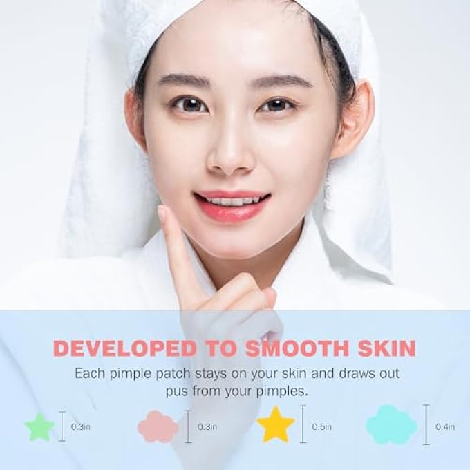 HLOES PIMPLE PATCHES FOR FACE 279PCS, HYDROCOLLOID ACNE PATCHES FOR COVERING ZITS AND BLEMISHES, CUTE STAR PIMPLE PATCHES, FACIAL SKIN CARE PRODUCTS. - Image 4